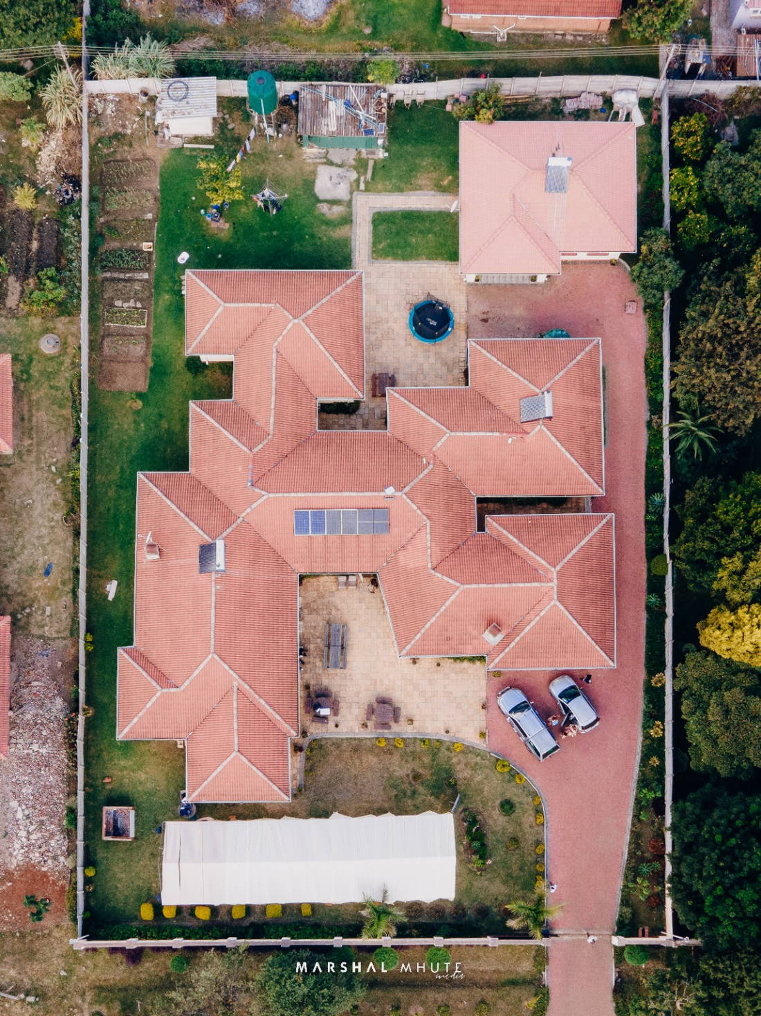 Drone view of a private event venue
